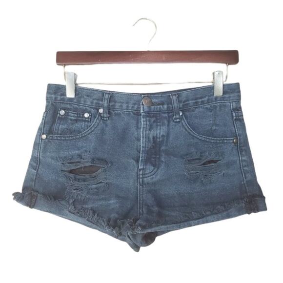 Tobi Distressed Frayed Cut Off Denim Shorts - Picture 1 of 9